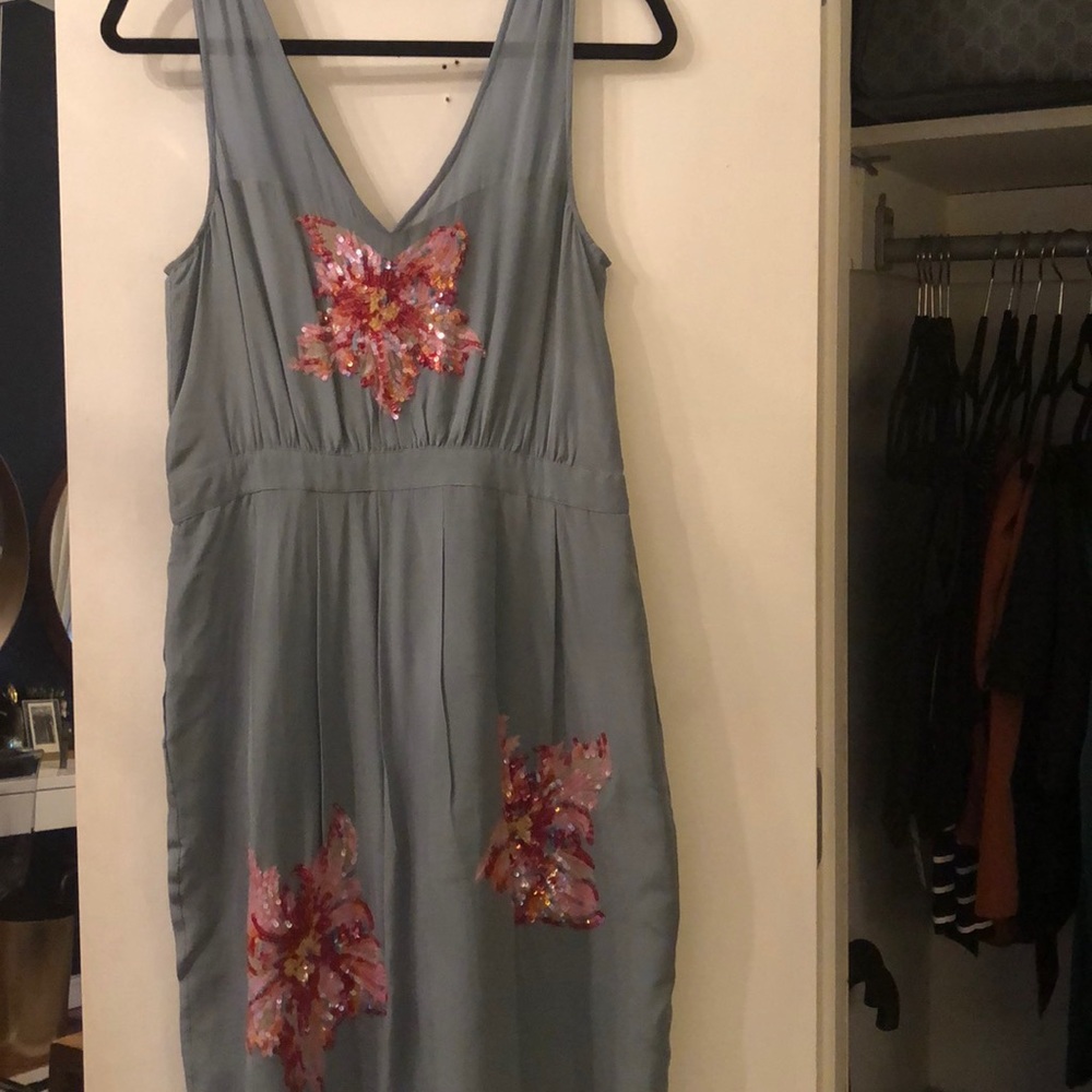 Embroidered blue dress-Brand new